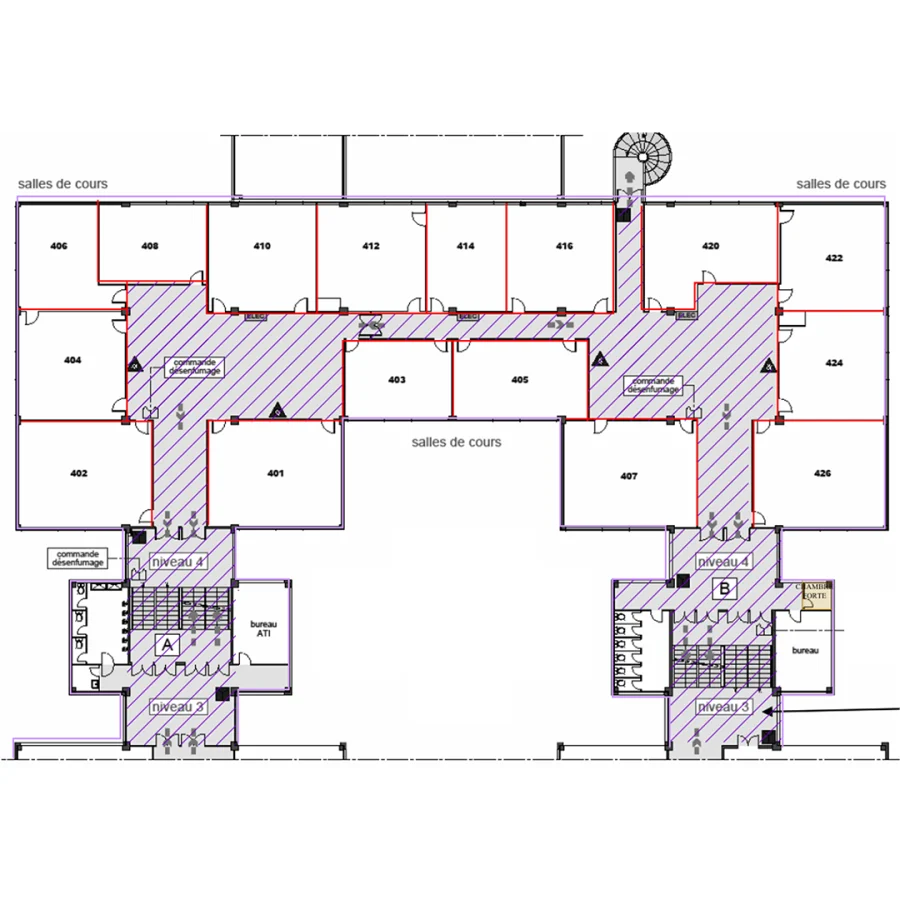 Plan architectural du collège Château Forbin, Marseille